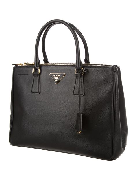 prada saffiano double zip tote bag